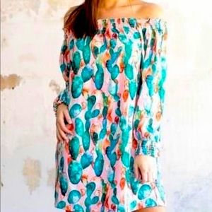 Cactus off the shoulder Dress